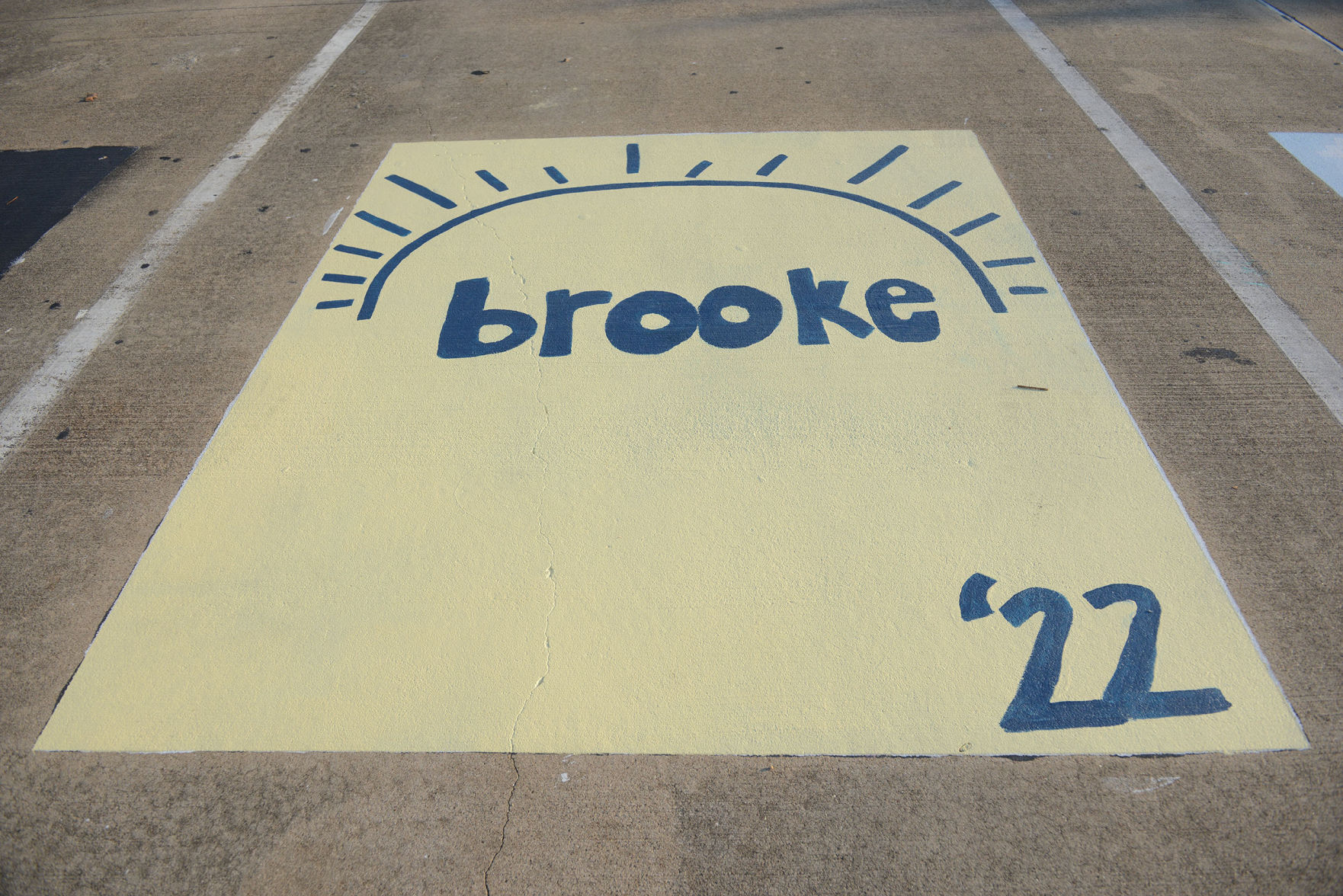 A&M Consolidated HS painted parking spots